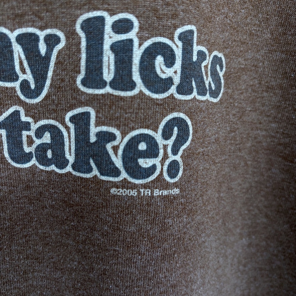 Y2K 2005 TR Brands Mr. Owl How Many Licks Tootsie Pop Ringer T Shirt Brown XXL‎ - Picture 3 of 7